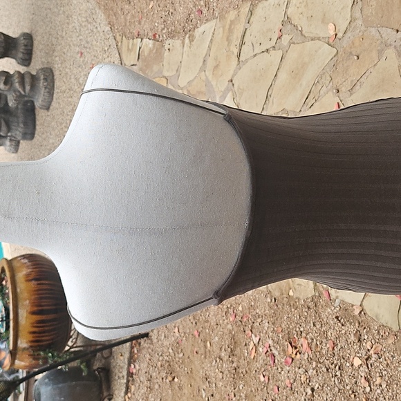 Zara Maxi Khaki Green Ribbed Snug Body Con Stretchy Dress Size Medium - Picture 5 of 8